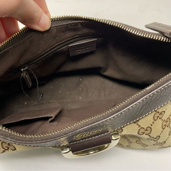 Gucci GG D Ring Canvas Hobo Shoulder Bag Small Vintage - Picture 3 of 7